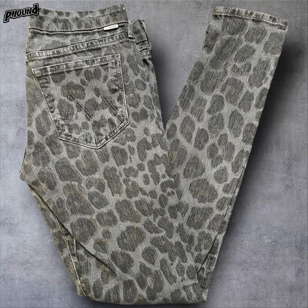 Mother Jeans Womens 27 Leopard Print Looker Paw Skinny USA
